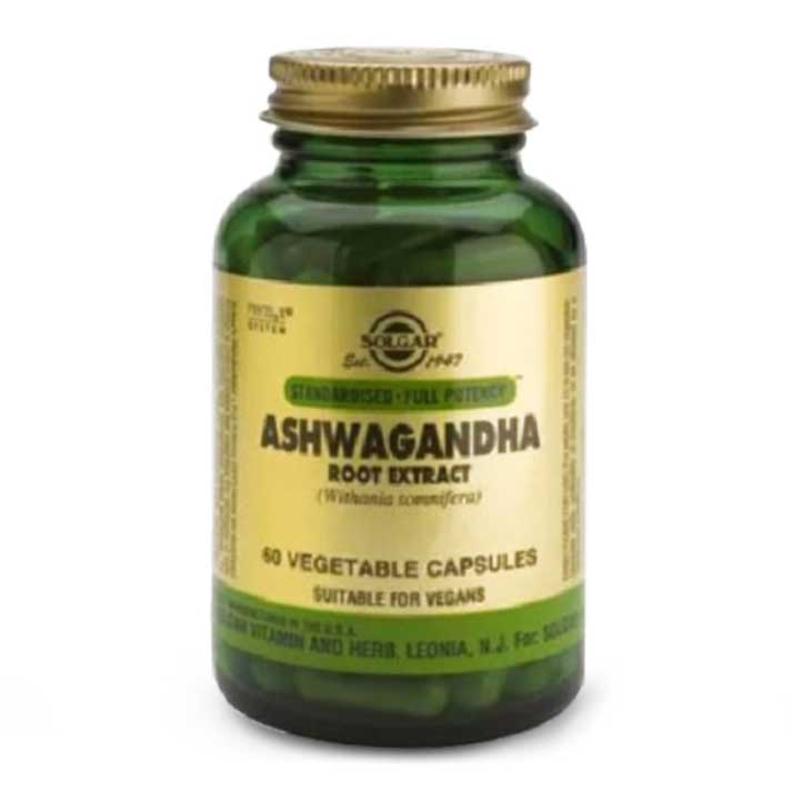 184104 SOLGAR ASHWAGANDHA (Whitania somnifera). Cáps.Vegetales. 60 Cap.