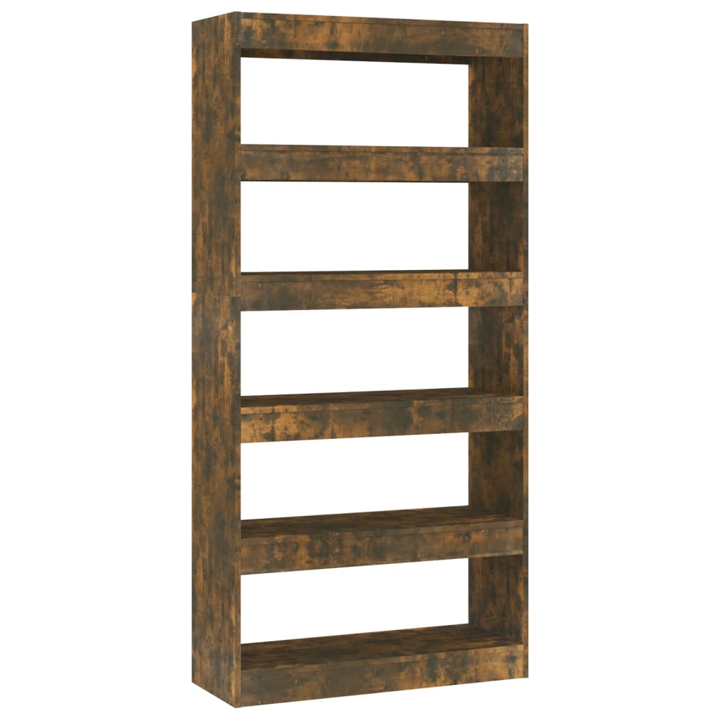 vidaXL Estantería/divisor madera ingeniería 80x30x166 cm Blanco, Negro, Roble Sonoma Mueble Almacenaje Estantería para Oficina, Estudio, Dormitorio Estantería/Librería/ mueble de Almacenamiento