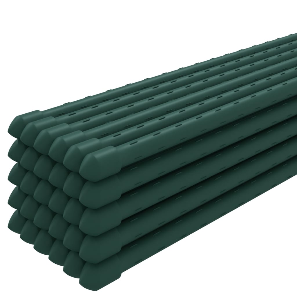 vidaXL Tutores para plantas de jardín (30 unidades) acero verde Dimensiones 60 cm,  90 cm,  115 cm y mas