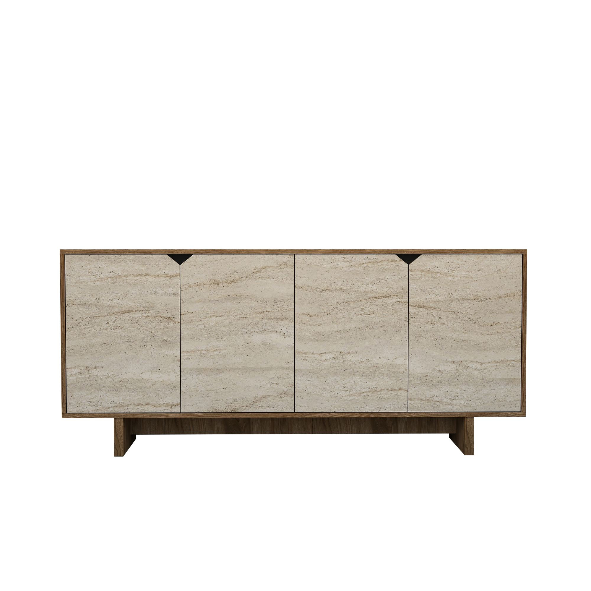 Habitat y Jardin - Aparador de madera  - 180 x 40 x 81 cm - Travertino