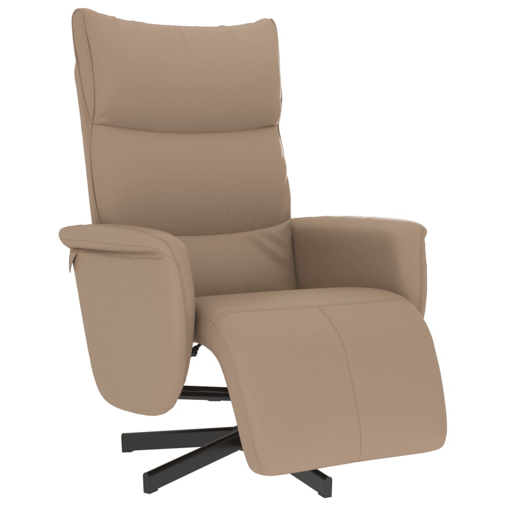 vidaXL Sillón reclinable con reposapiés cuero sintético capuchino