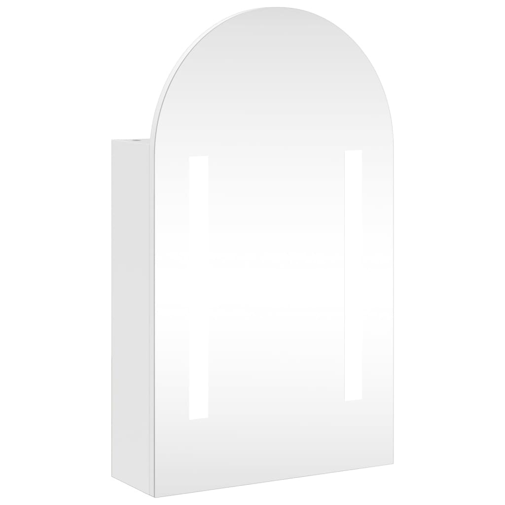 vidaXL Mueble de baño con espejo arqueado y luz LED 42x13x70 cm en color Negro/Gris/Roble y más | almacenamiento funcional diseño moderno para baño dormitorio sala