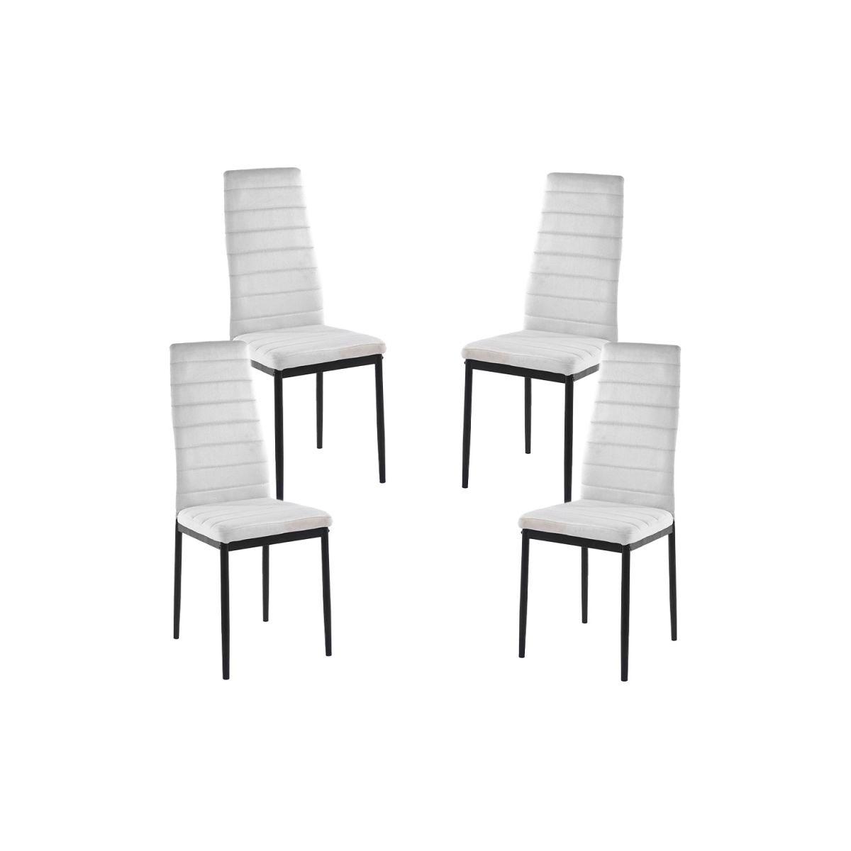 Regalos Miguel - Packs Sillas Comedor - Pack 4 Sillas Lauter Terciopelo - Gris claro