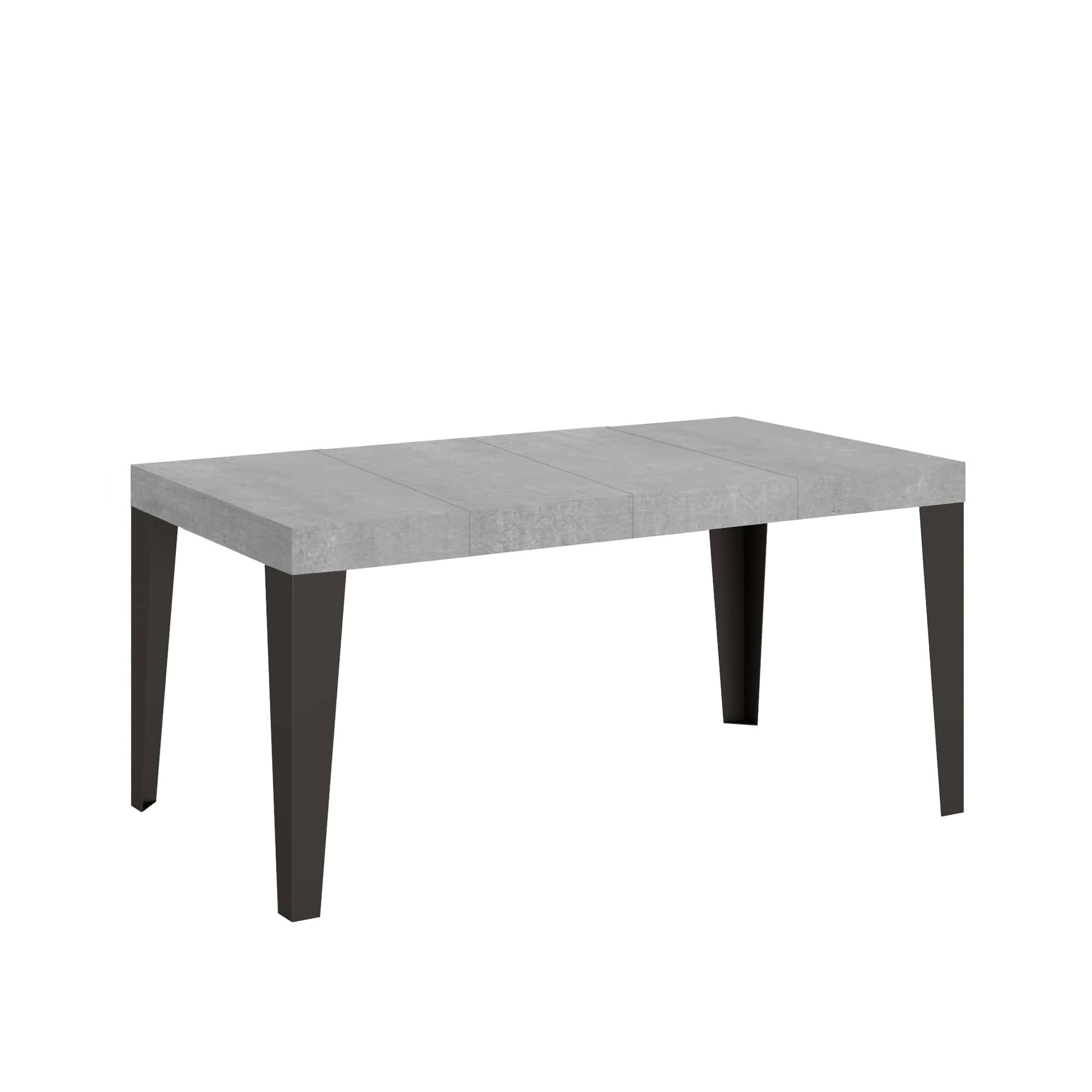 Mesa extensible 120/380x90 cm Flame Premium patas hormigón antracita - Itamoby