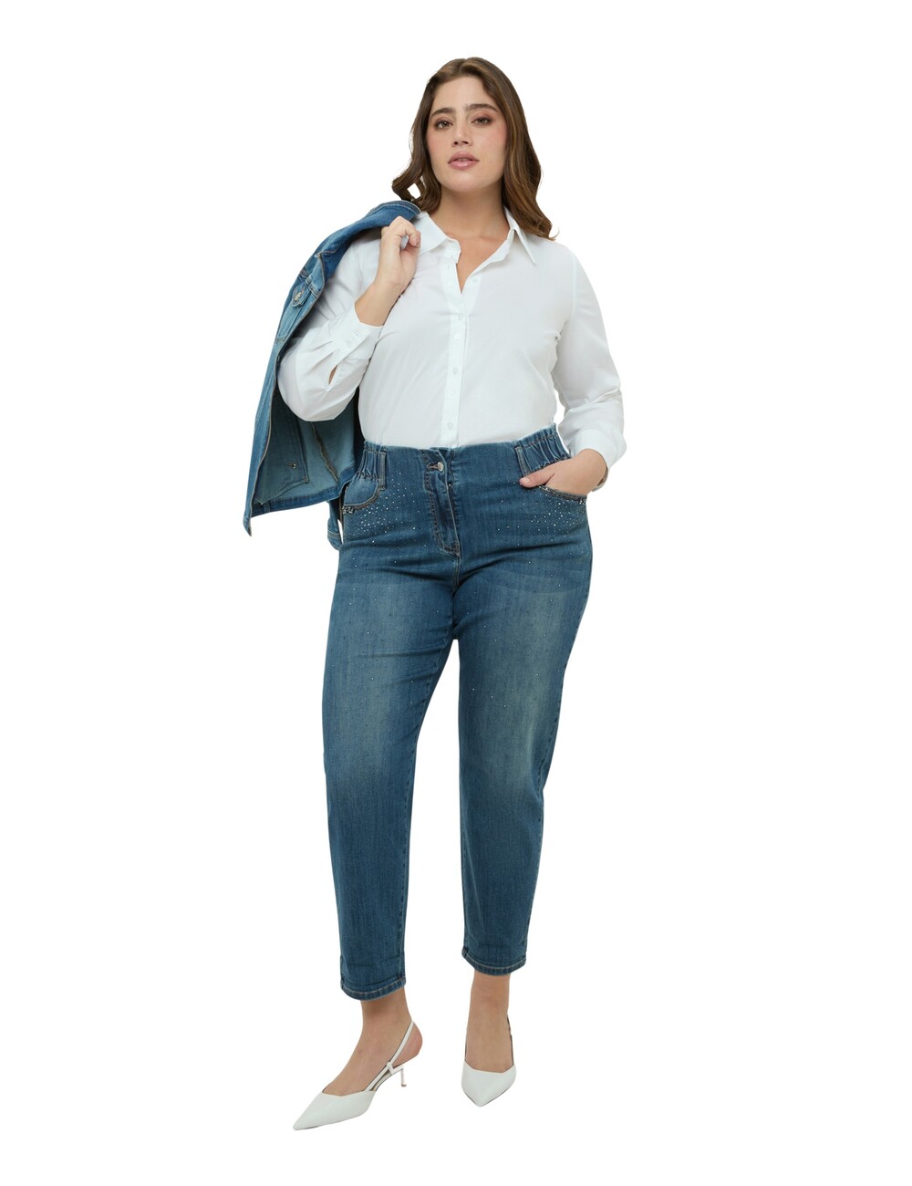 Fiorella Rubino - Jeans Balloon con detalles brillantes