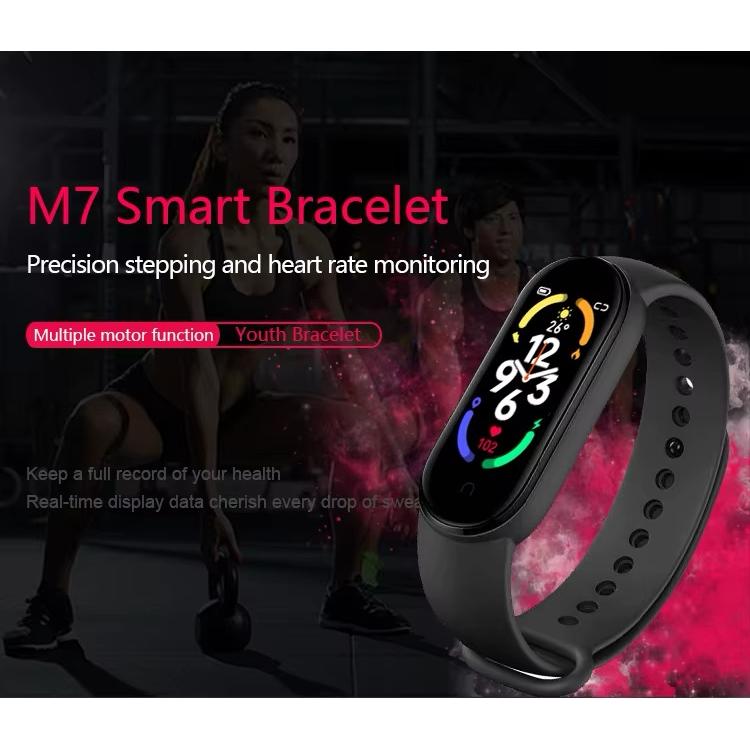 Reloj inteligente M7 para hombre y mujer, pulsera deportiva con control de ritmo cardíaco y presión sanguínea, marca XYZ