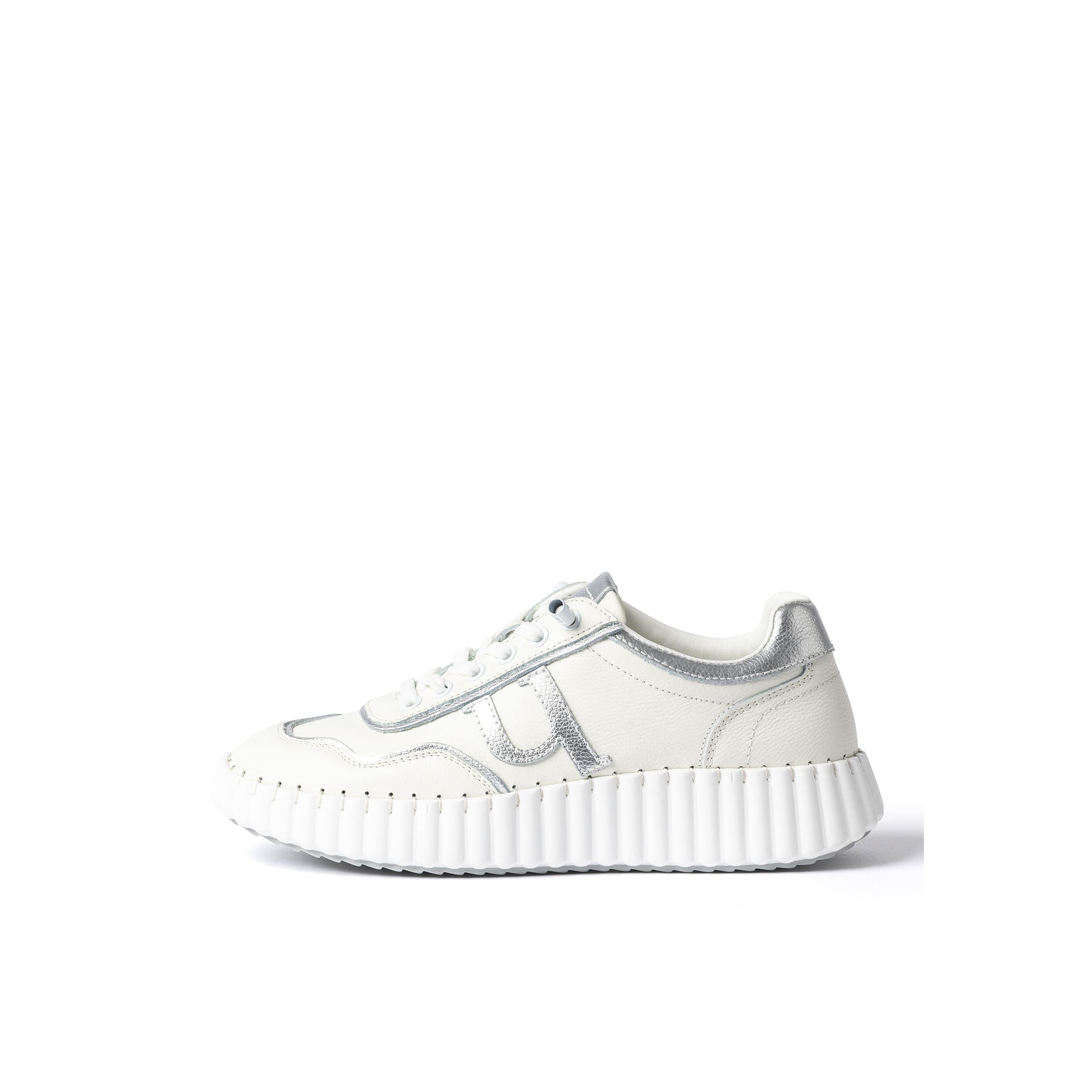 YOKONO Sneaker VANNA-105 PLATEADO | Zapatos mujer Primavera-Verano | Piel vacuna  Napa | 2 CM