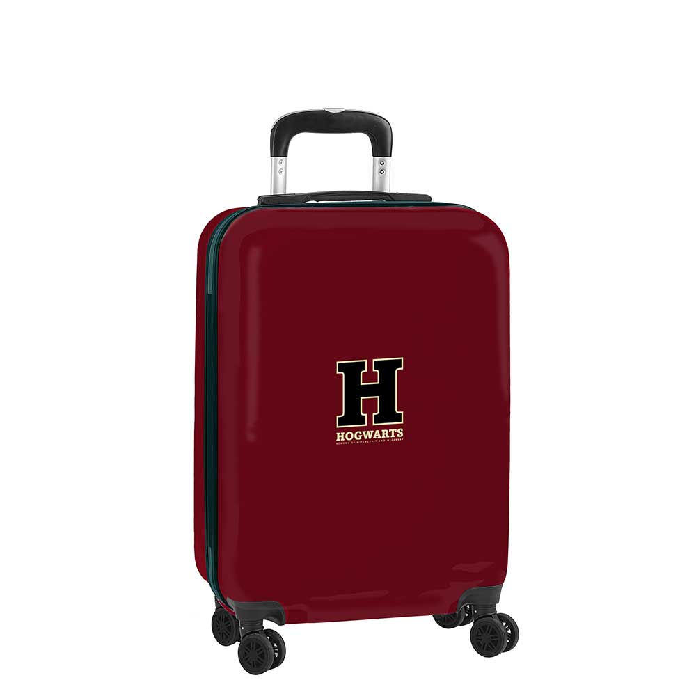 SAFTA | Maleta de Cabina 20″ Harry Potter Hogwarts 34,5 x 55 x 20 Cm (38 Litros), Rígida ABS + PC, 4 Ruedas Dobles 360º, Candado de Seguridad, Interior Forrado con Separador y Bolsillo de Red, Asa Extensible 100 cm