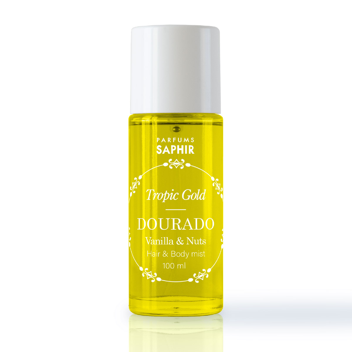 Saphir - Bruma Hair & Body Mist Tropic Gold Summer 100 ml para mujer, fragancia dulce exótica con coco y orquídea, fórmula dual cuerpo y cabello