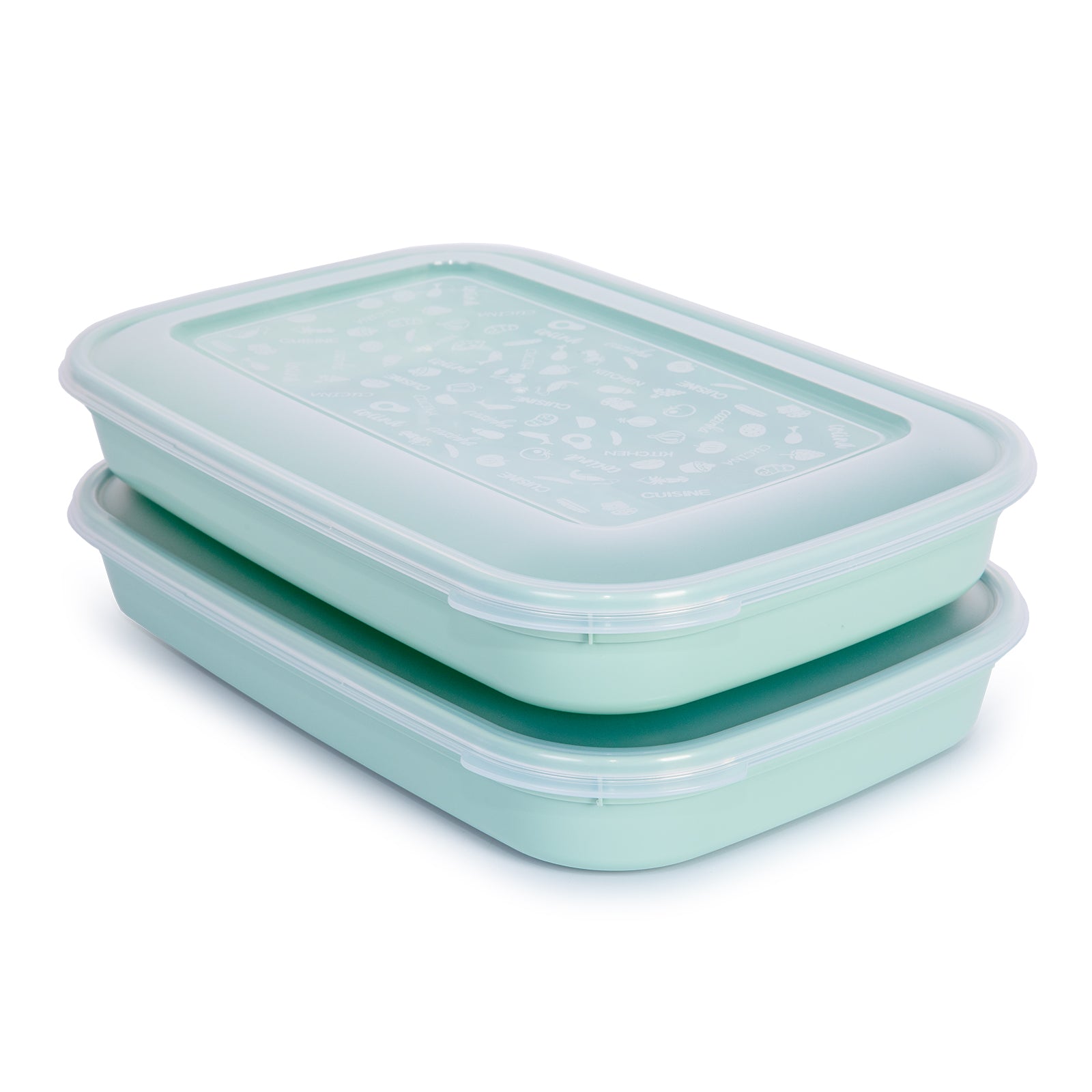 Plastic Forte - Juego de 2 Recipientes Porta Embutidos Classic 1.75L Verde