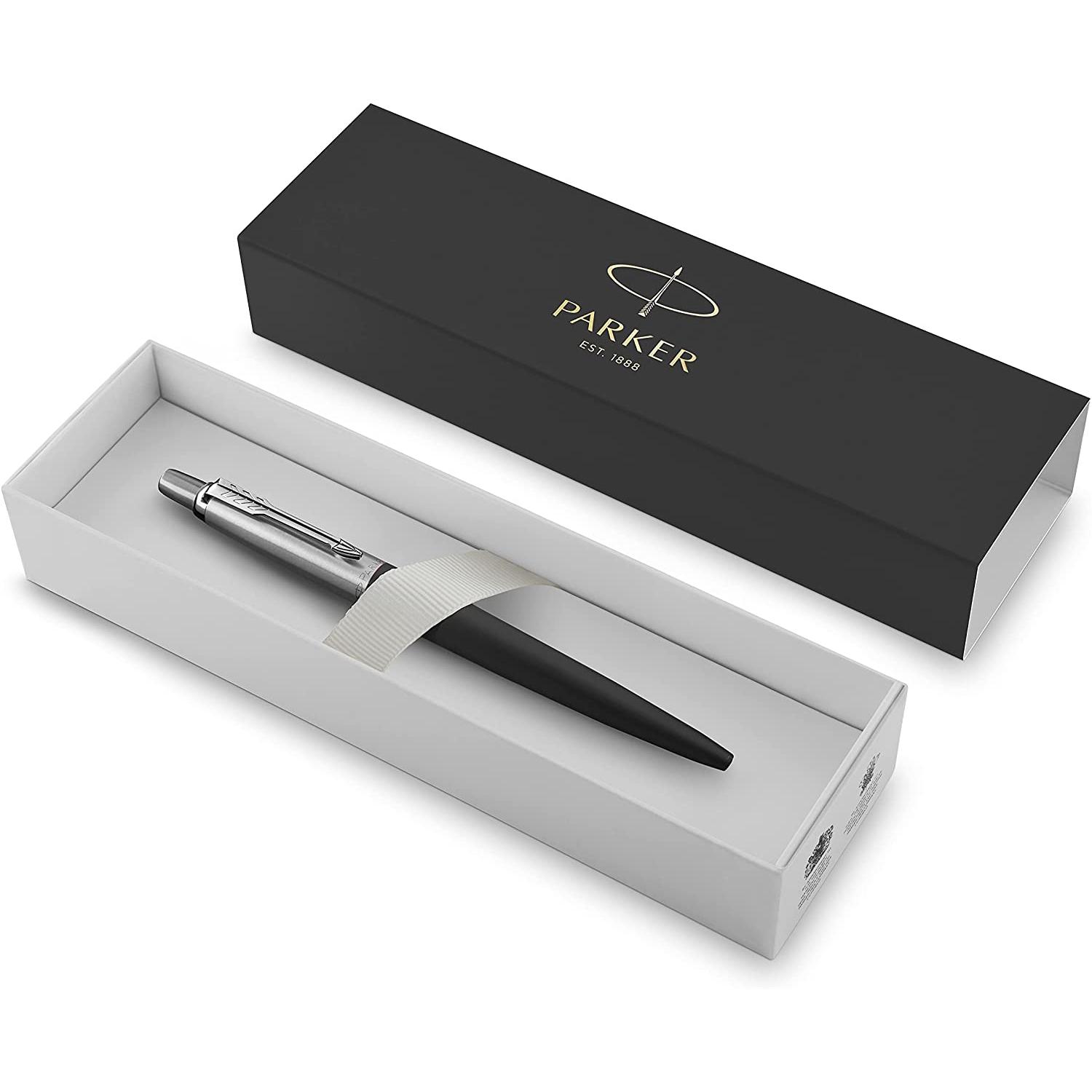 BOLIGRAFO PARKER JOTTER CORE ROYAL BOND ACABADO EN NEGRO SUAVE CUERPO ACERO PULIDO