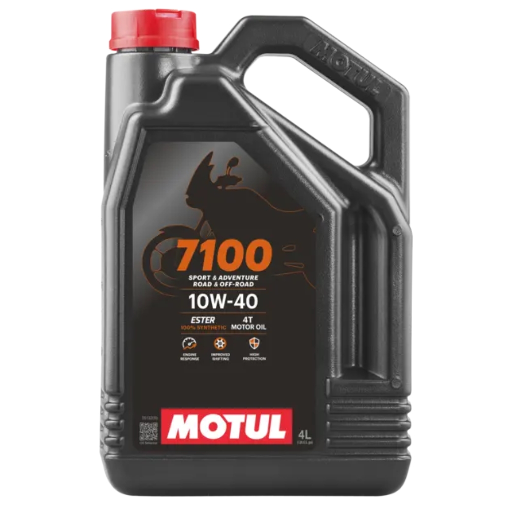 Motul - Aceite para moto ACEITE MOTUL 7100 10W40 4T 4L 100% sintético con viscosidad SAE 10W-40, certificación JASO MA2 y API SN/SM/SL/SJ/SH/SG, ideal para motos Suzuki, Kawasaki y Yamaha