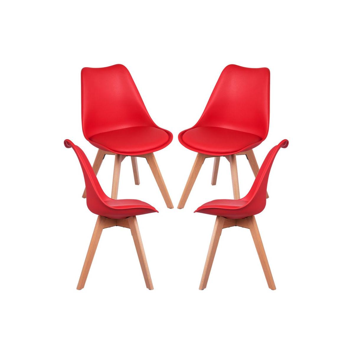 Regalos Miguel - Packs Sillas Comedor - Pack 4 Sillas Synk Basic - Rojo