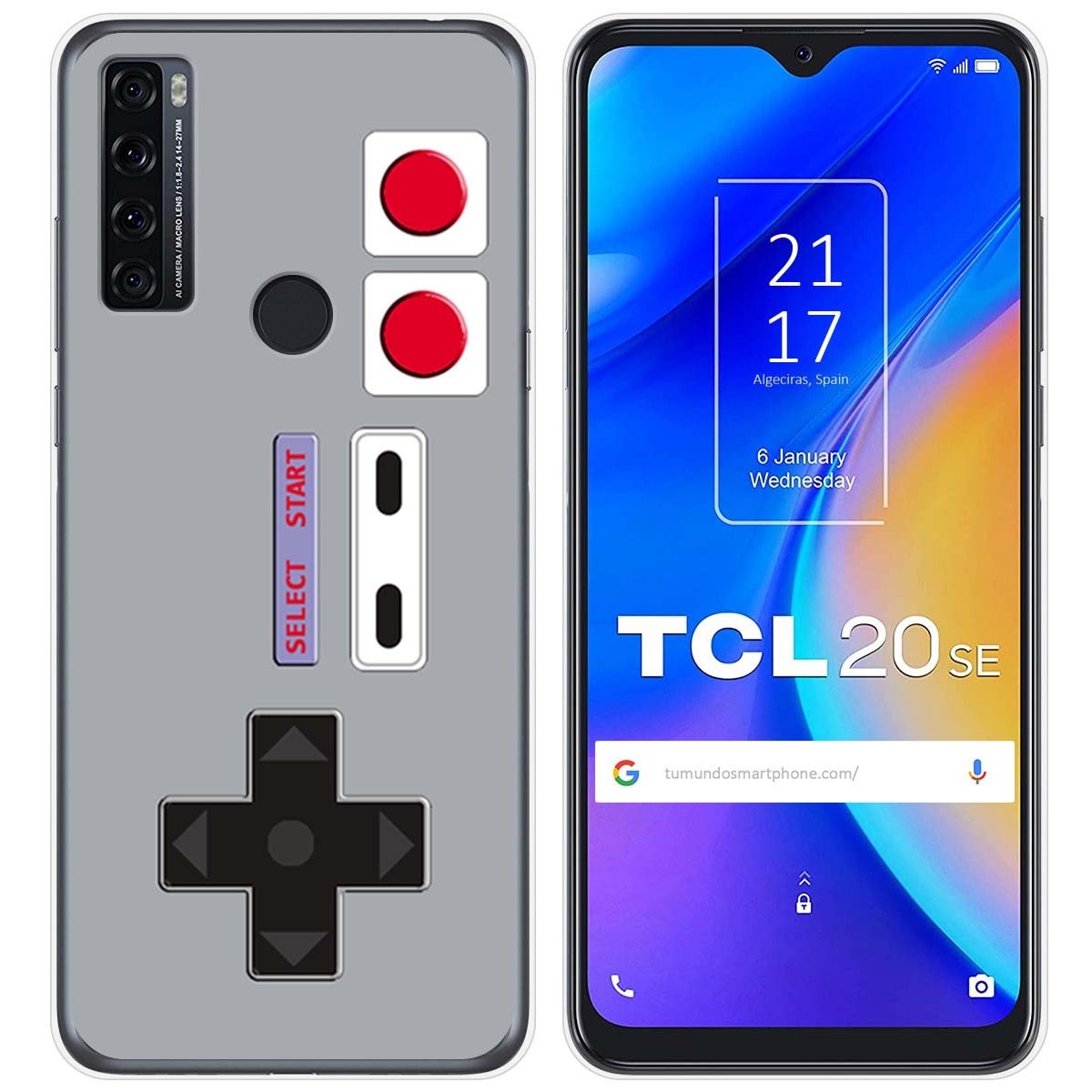 Tumundosmartphone Funda Gel Tpu para TCL 20 SE diseño Consola Dibujos