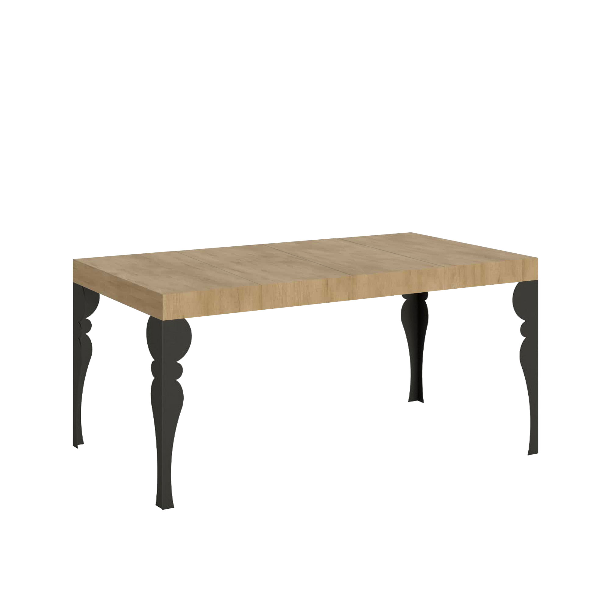 Mesa extensible Paxon Premium 140/400x90 cm roble natural con patas antracita - Itamoby