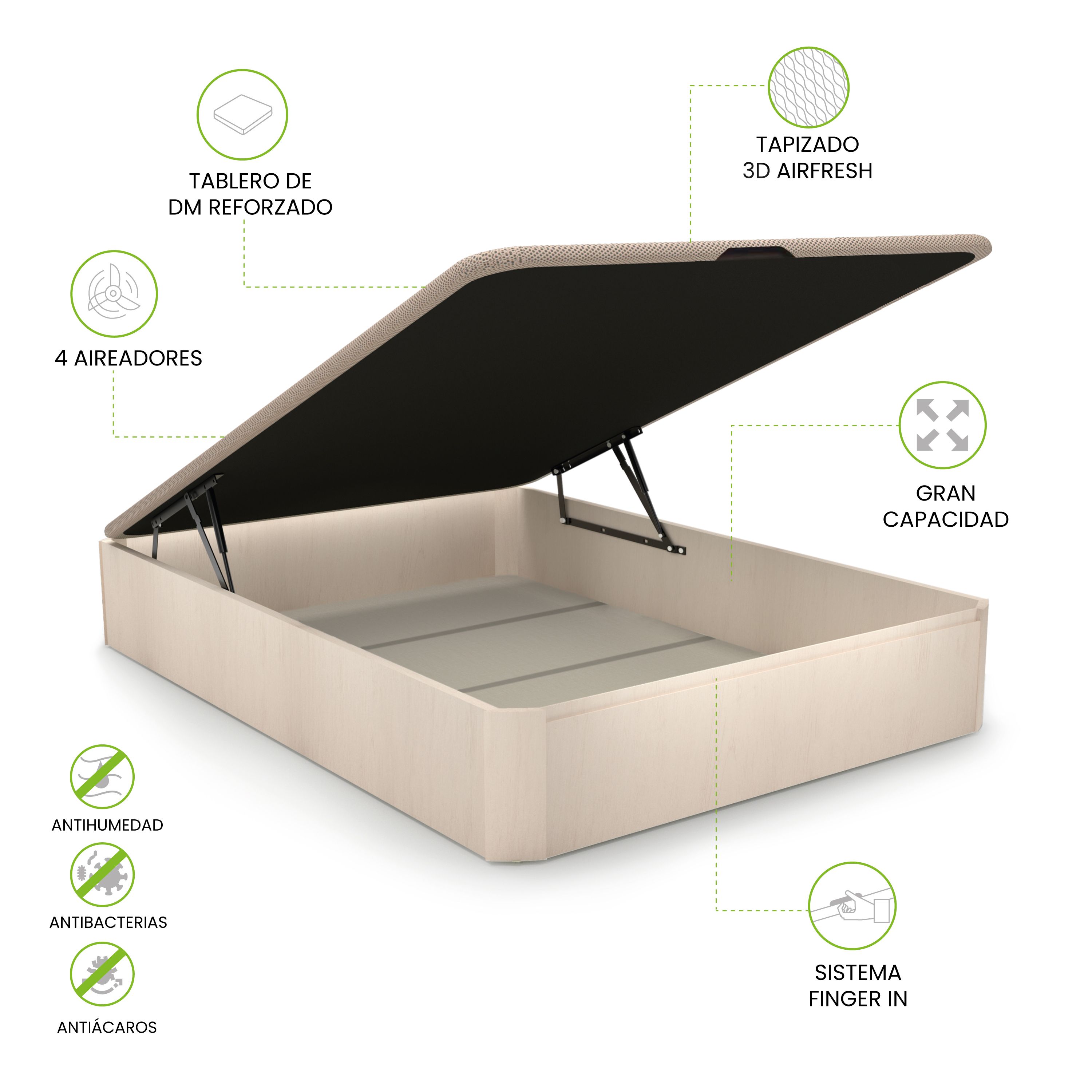 duehome - Canapé básico 90-150 cm Luxury 3D