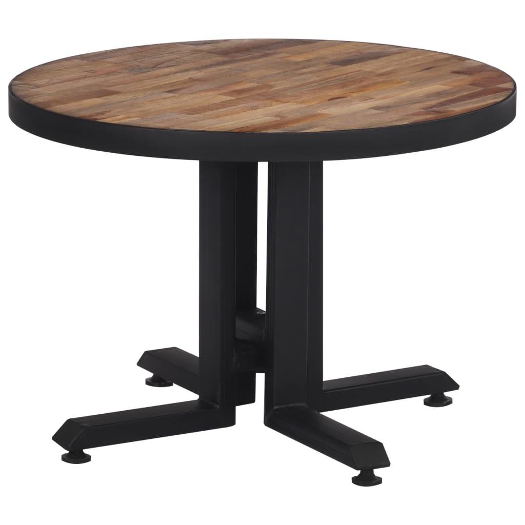 vidaXL Mesa de centro redonda teca reciclada maciza Ø55x40 cm Mesita de Salón o Comedor o Auxiliar Mesa de Café Meuble Salón