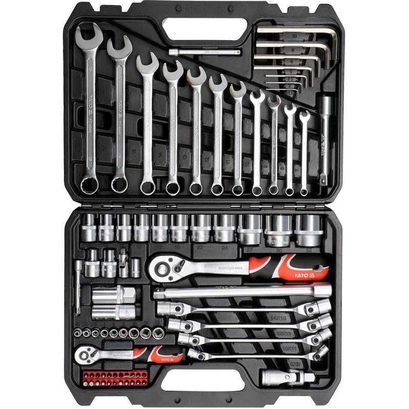 JUEGO DE HERRAMIENTAS 1/2'' 1/4'' 77 PIEZAS L - YT-38781