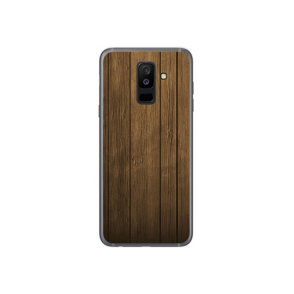 Tumundosmartphone Funda Gel Tpu para Samsung Galaxy A6 Plus (2018) Diseño Madera Dibujos