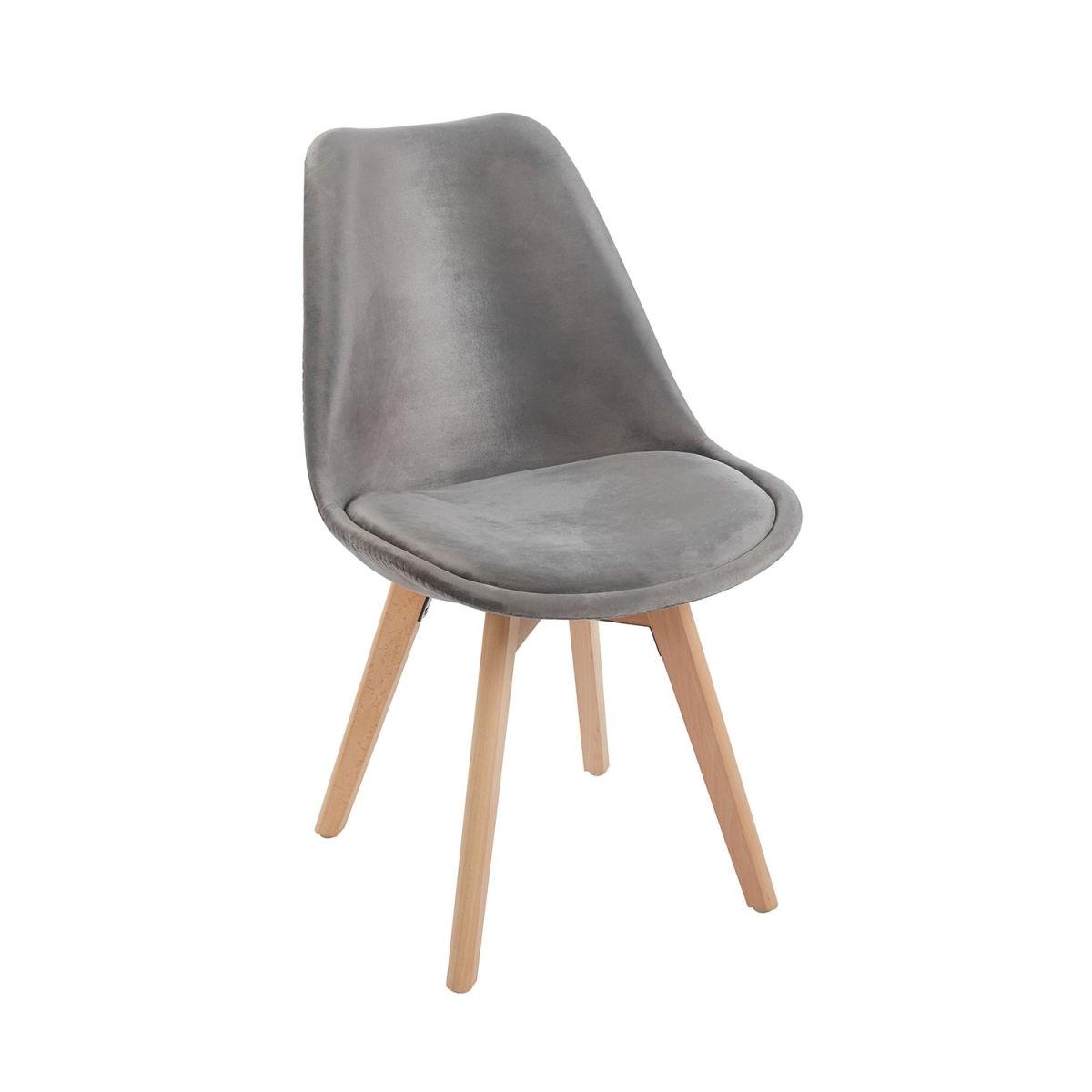 Regalos Miguel - Sillas Comedor - Silla Synk Terciopelo - Gris oscuro