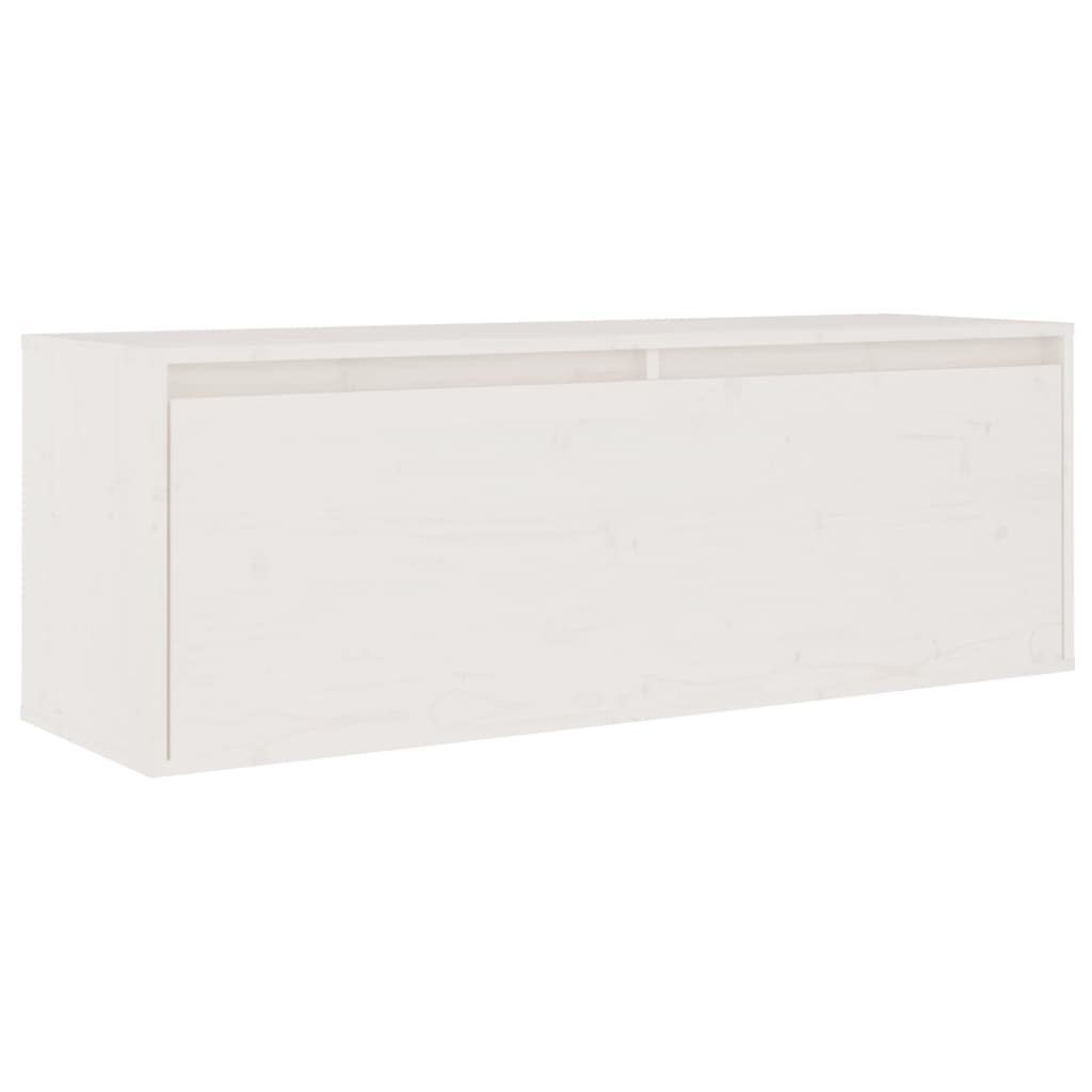 vidaXL Armario de pared de madera maciza de pino 100x30x35 cm Natural, Blanco, Gris Mueble Almacenaje Estantería para Oficina, Estudio, Dormitorio Estantería/Librería/ mueble de Almacenamiento