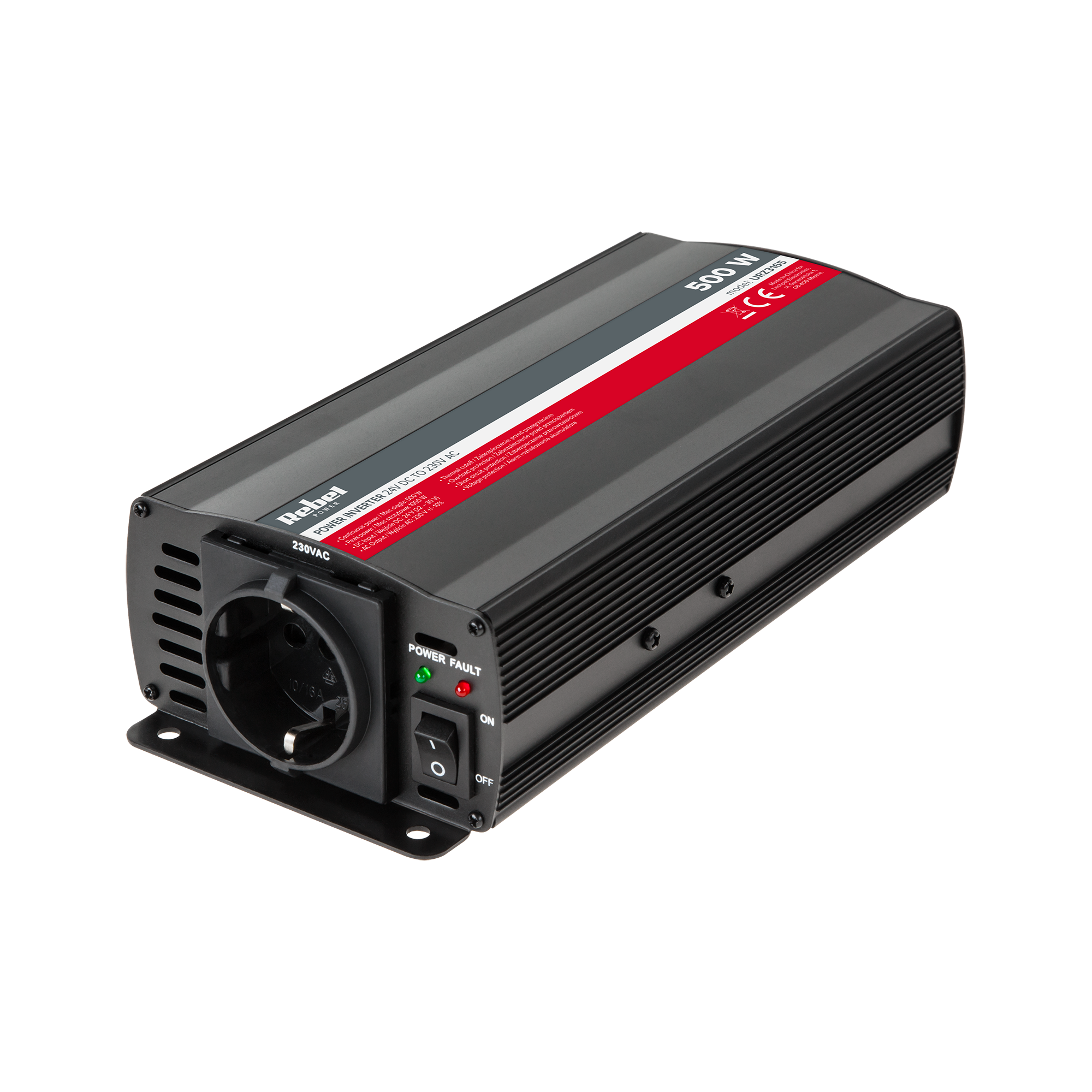 Convertidor de voltaje para coche Rebel 24 V 230 V 500 W/1000 W