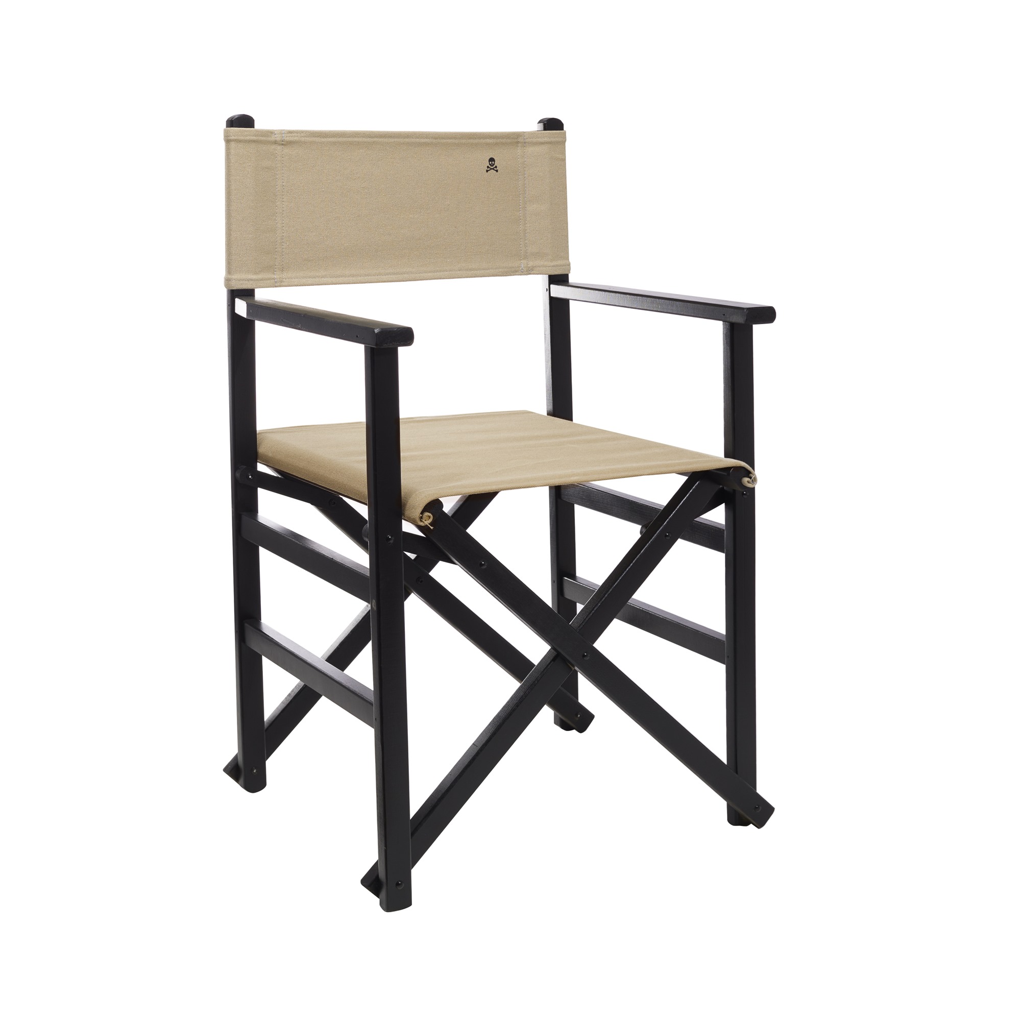 Sillón director plegable estructura color wengué con lona piedra, fabricada en madera de haya de primera calidad Scalpers