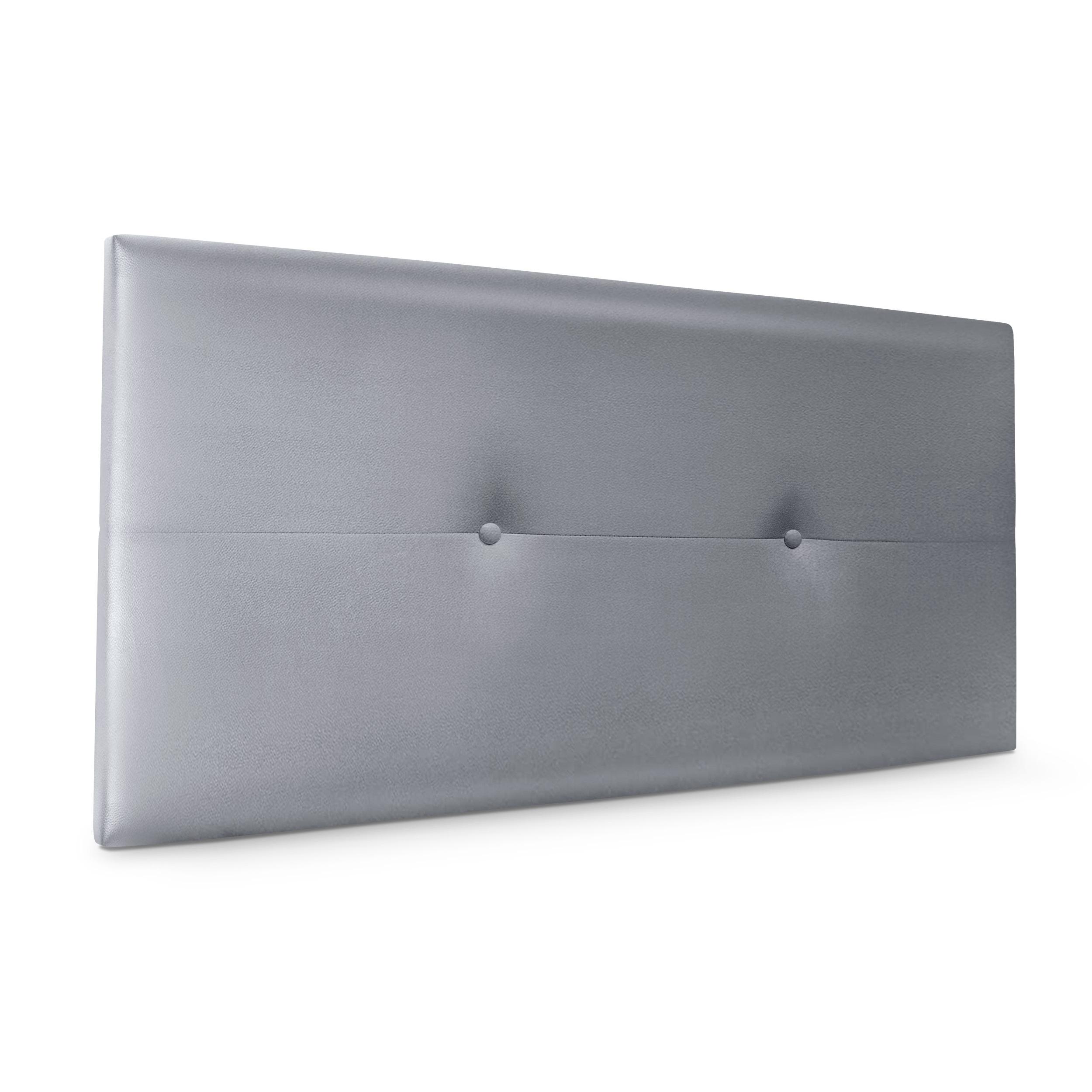 DHOME Cabecero de Polipiel o Tela AQUALINE Pro cabeceros Cabezal tapizado Cama Lujo (Plata Polipiel)