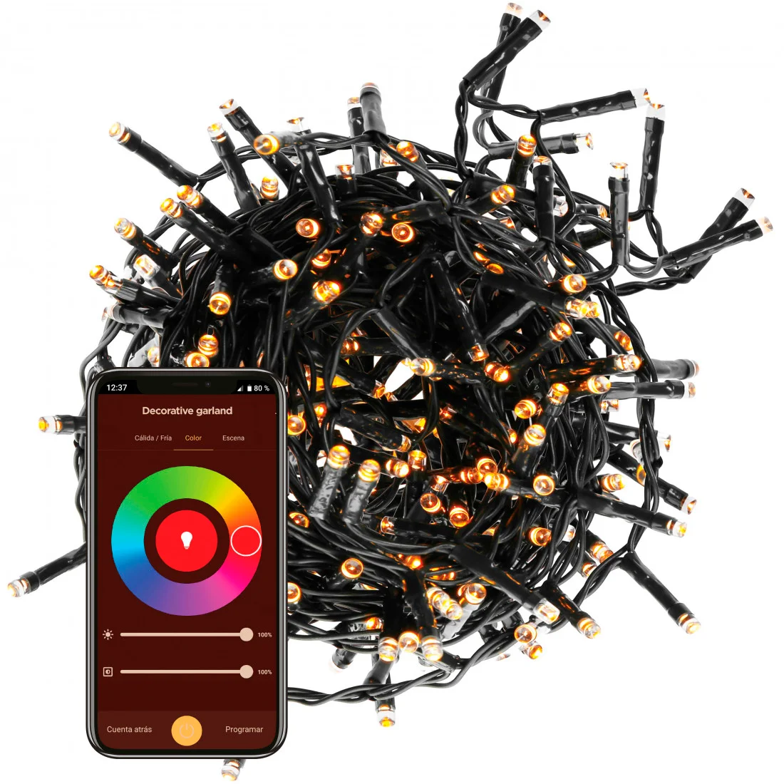 Muvit iO Guirnalda decorativa WiFi RGB 6m/60 led (+2m de cable power line)(NUEVO)