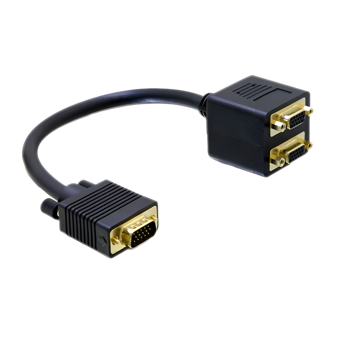 Cable VGA Duplicador Nanocable 0,20cm - Conector HDB15 Macho y 2 Hembra - Alta Calidad de Imagen