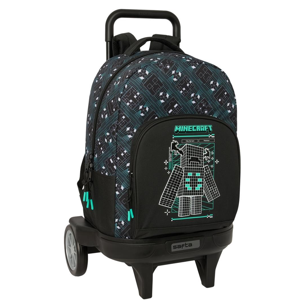 Mochila Minecraft Gde. C/Ruedas Compact Evol. Ext. 33x45x22Cm (Safta 612619218)