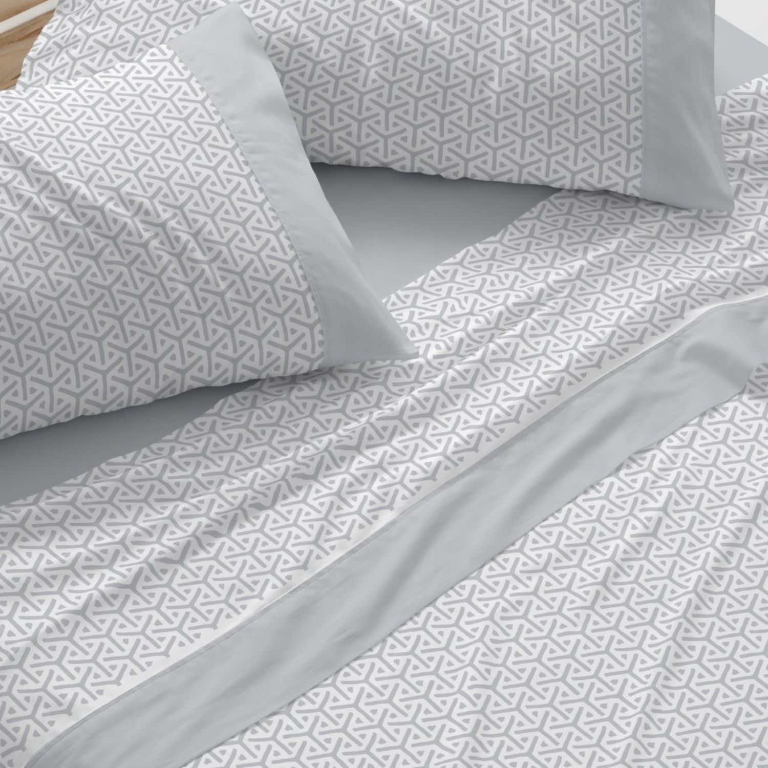 Juego Sábanas BURRITO BLANCO 100% Algodón Extrasuave Diseño Étnico Mostaza - Larga Duración, Anti-Pilling - Cama 90-200cm