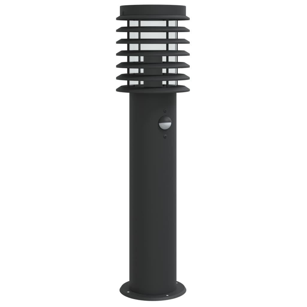 vidaXL Lámparas de suelo de exterior con sensor acero inoxidable 60 cm Color Plateado,  Negro, y mas