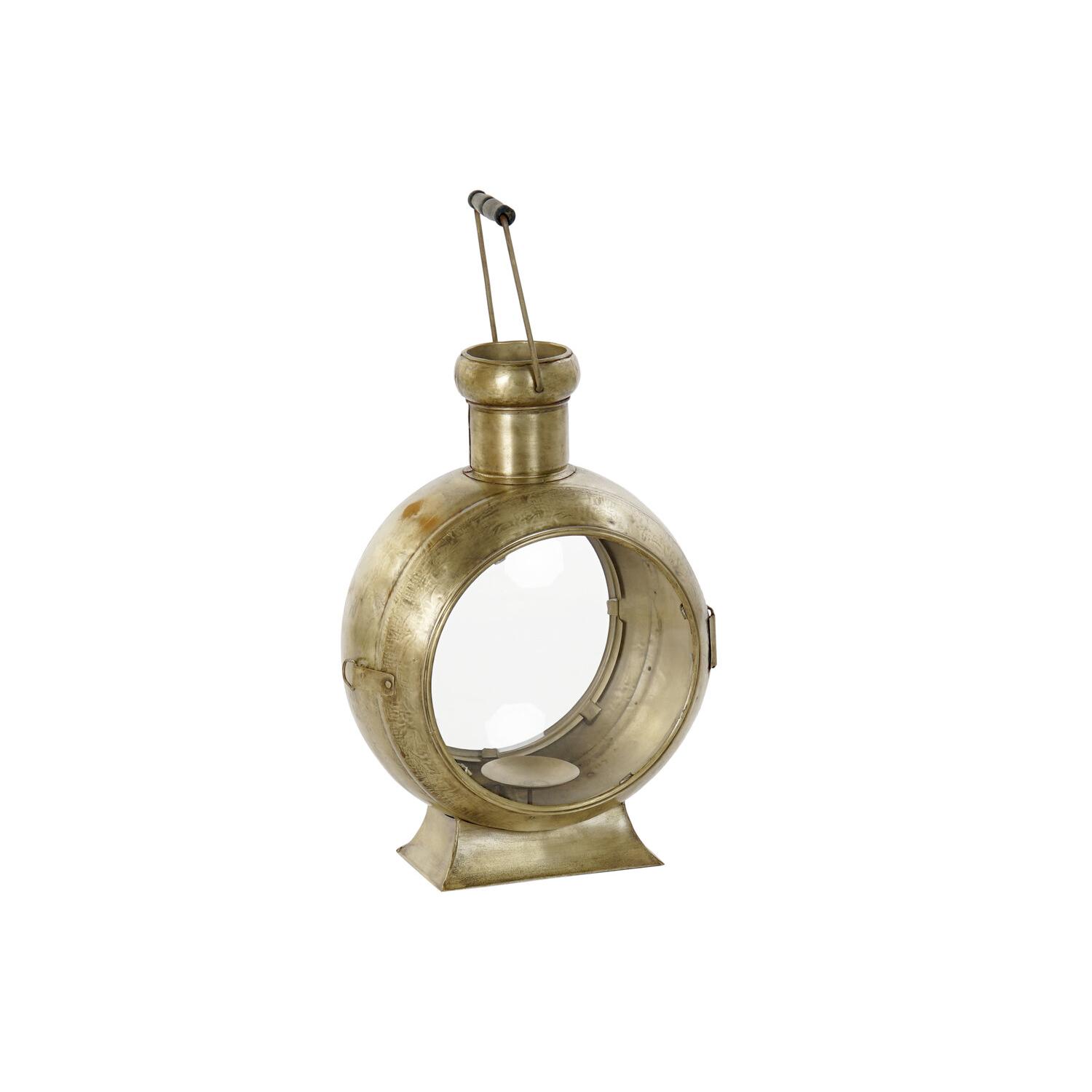 Farola Metal Cristal 34X20X46 Dorado El mejor complemento para tu hogar. - Fijalo -