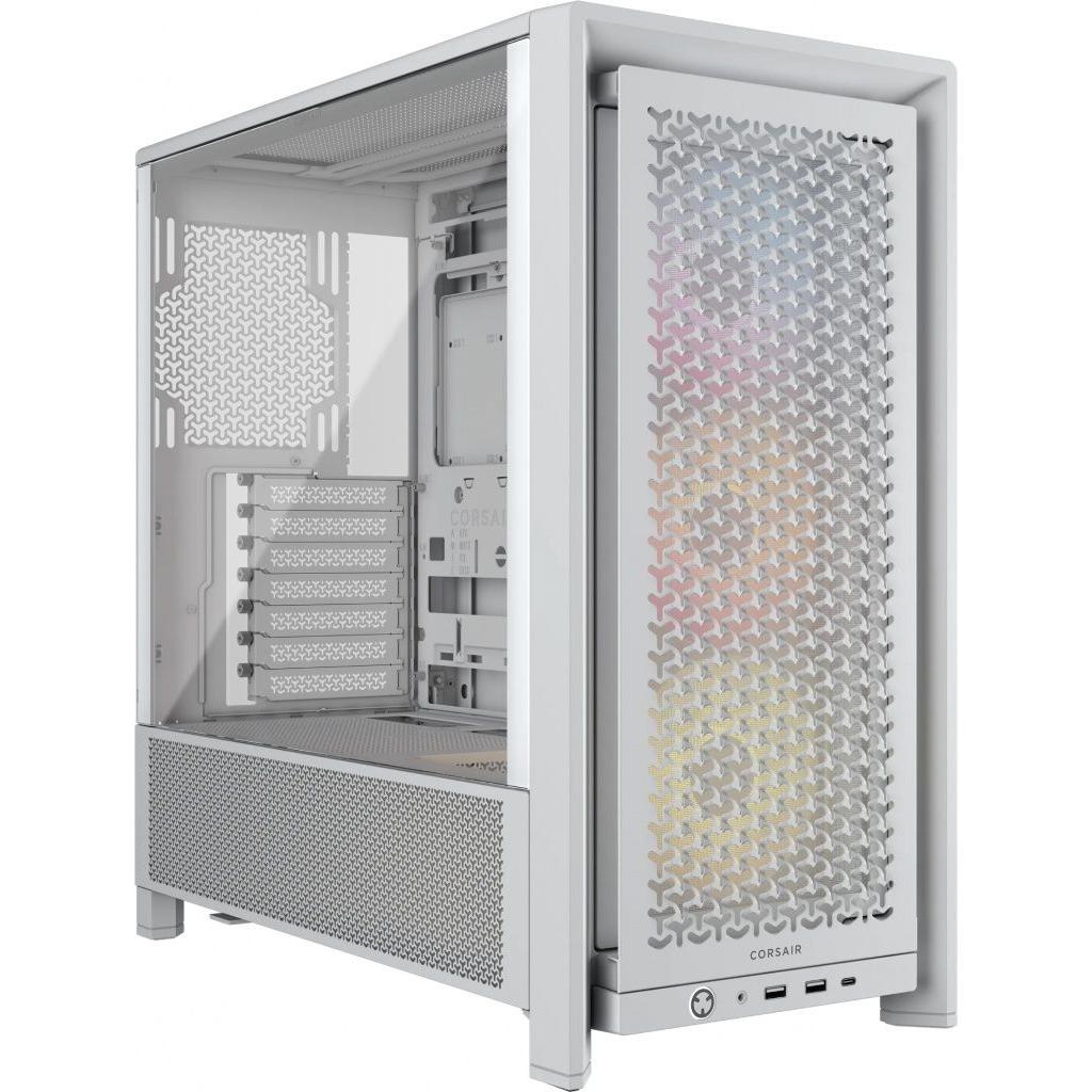 Corsair - Caja para PC gaming Frame 4000D RS ATX con vidrio templado, iluminación ARGB personalizable y flujo de aire optimizado, color blanco