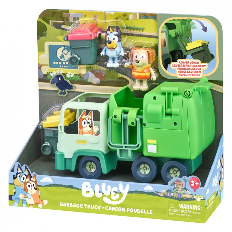Bluey El Camión de la Basura Incluye, Figura Exclusiva del señor de la Basura y Dos contenedores (Moose 17170)