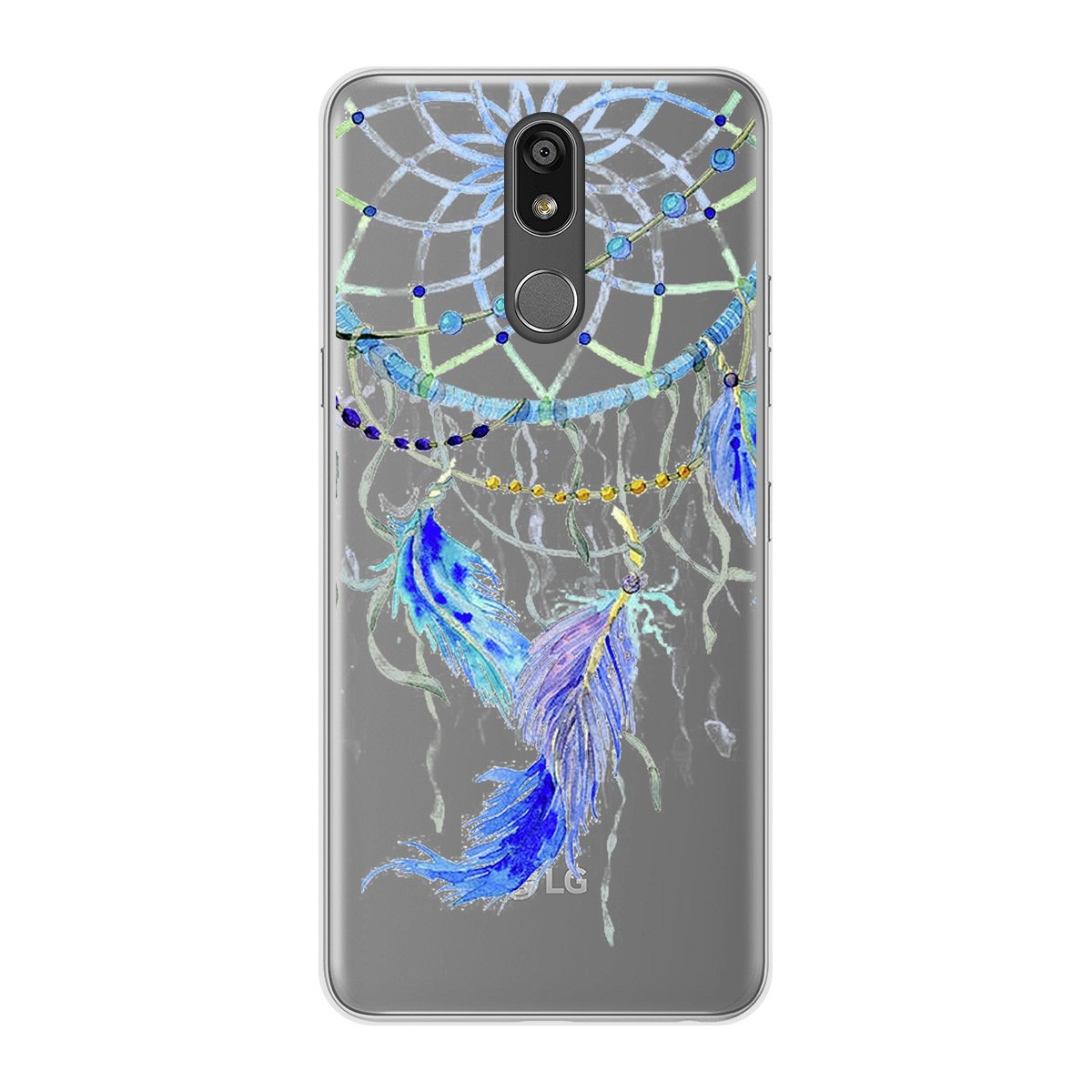 Tumundosmartphone Funda Gel Transparente para Lg K40 diseño Plumas Dibujos
