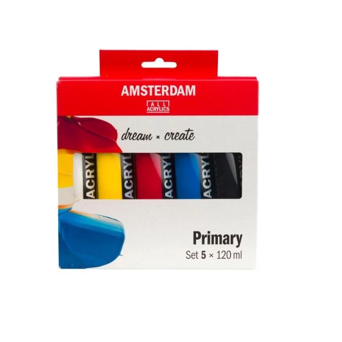 TALENS PINTURA ACRILICA 120 ML 5 COLORES BASICOS SET ACRILICO