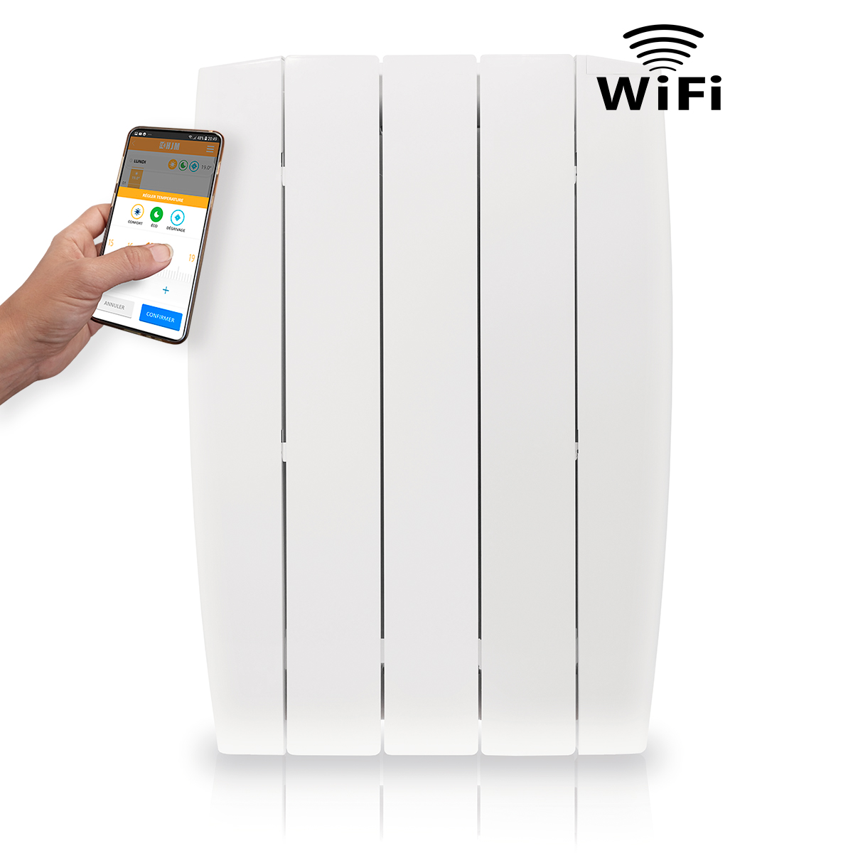 Emisor Fluido WiFi DIRECT de Bajo Consumo INDALS500 WIFI (500W) HJM - Sin Smartbox - Programable - ALEXA y GOOGLE