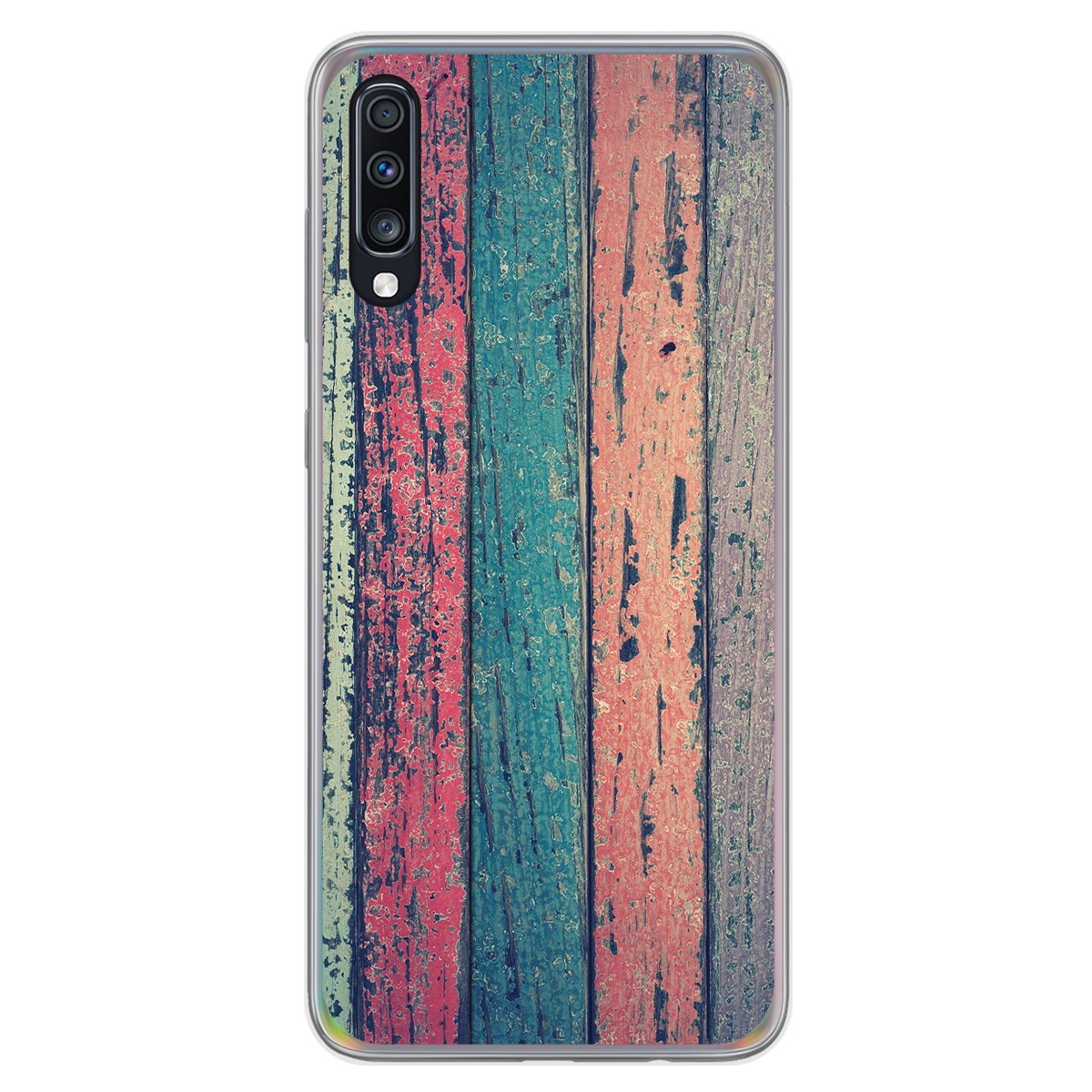 Tumundosmartphone Funda Gel Tpu para Samsung Galaxy A70 diseño Madera 10 Dibujos