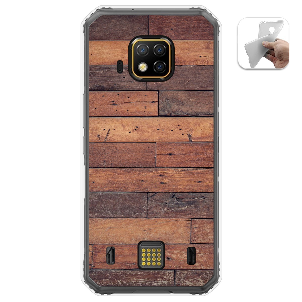 Tumundosmartphone Funda Gel Tpu para Doogee S95 Pro diseño Madera 03 Dibujos