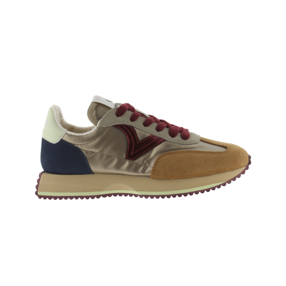 Victoria Cosmos Zapatillas de nylon metalizado con piezas de serraje multicolor y suela en sierra 1134115