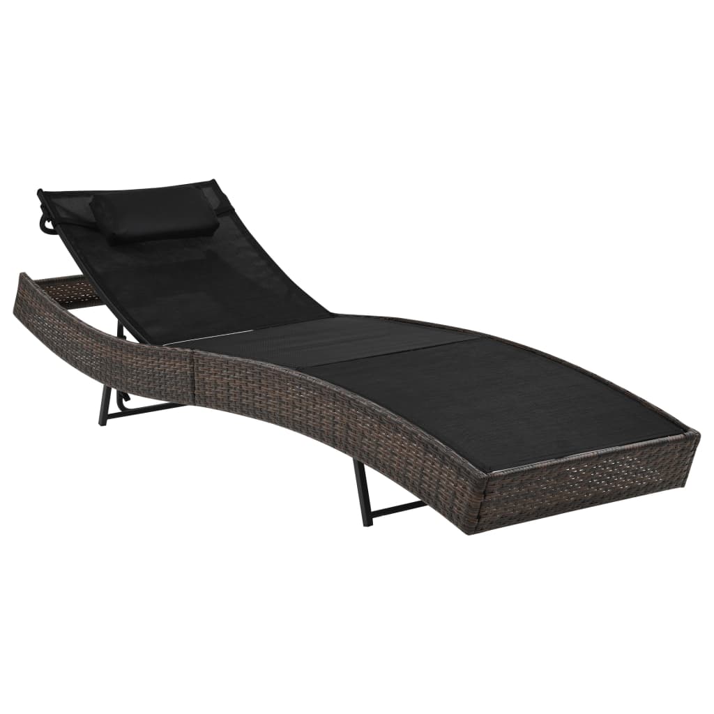 Vidaxl Tumbona con Cojín Ratán Sintético Marrón y Negro