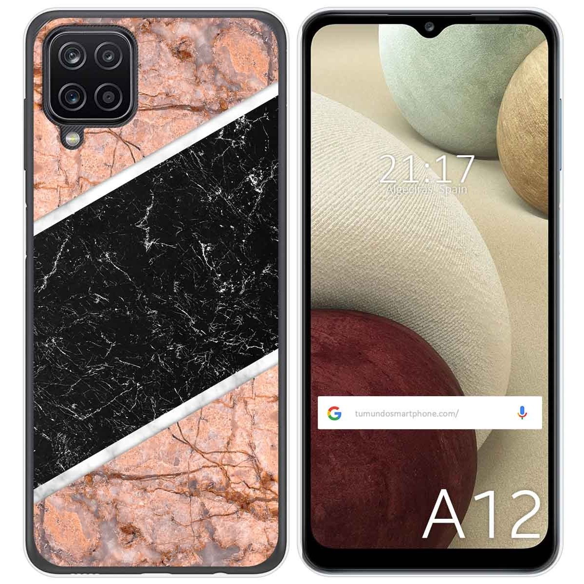 Tumundosmartphone Funda Gel Tpu para Samsung Galaxy A12 / M12 diseño Mármol 07 Dibujos