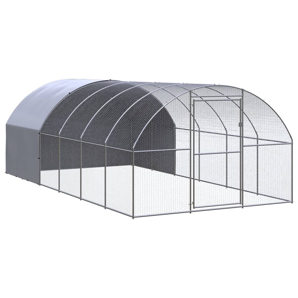 vidaXL Gallinero de exterior de acero galvanizado Multitalle