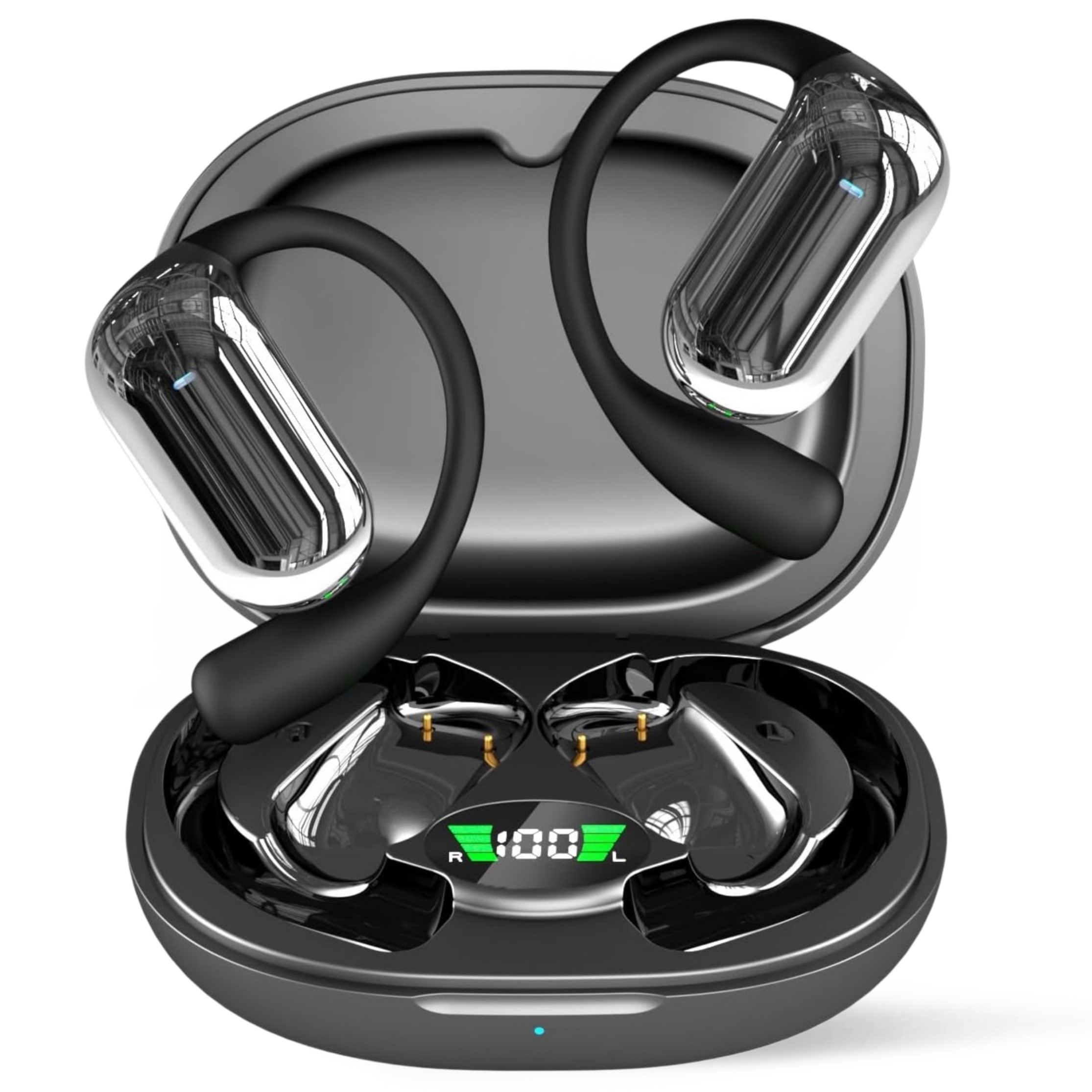 TEISCHE Auriculares Deportivos de Bluetooth V5.4 Cascos Auriculares Inalámbricos de Conducción Ósea Batería 500 mAh de 50H