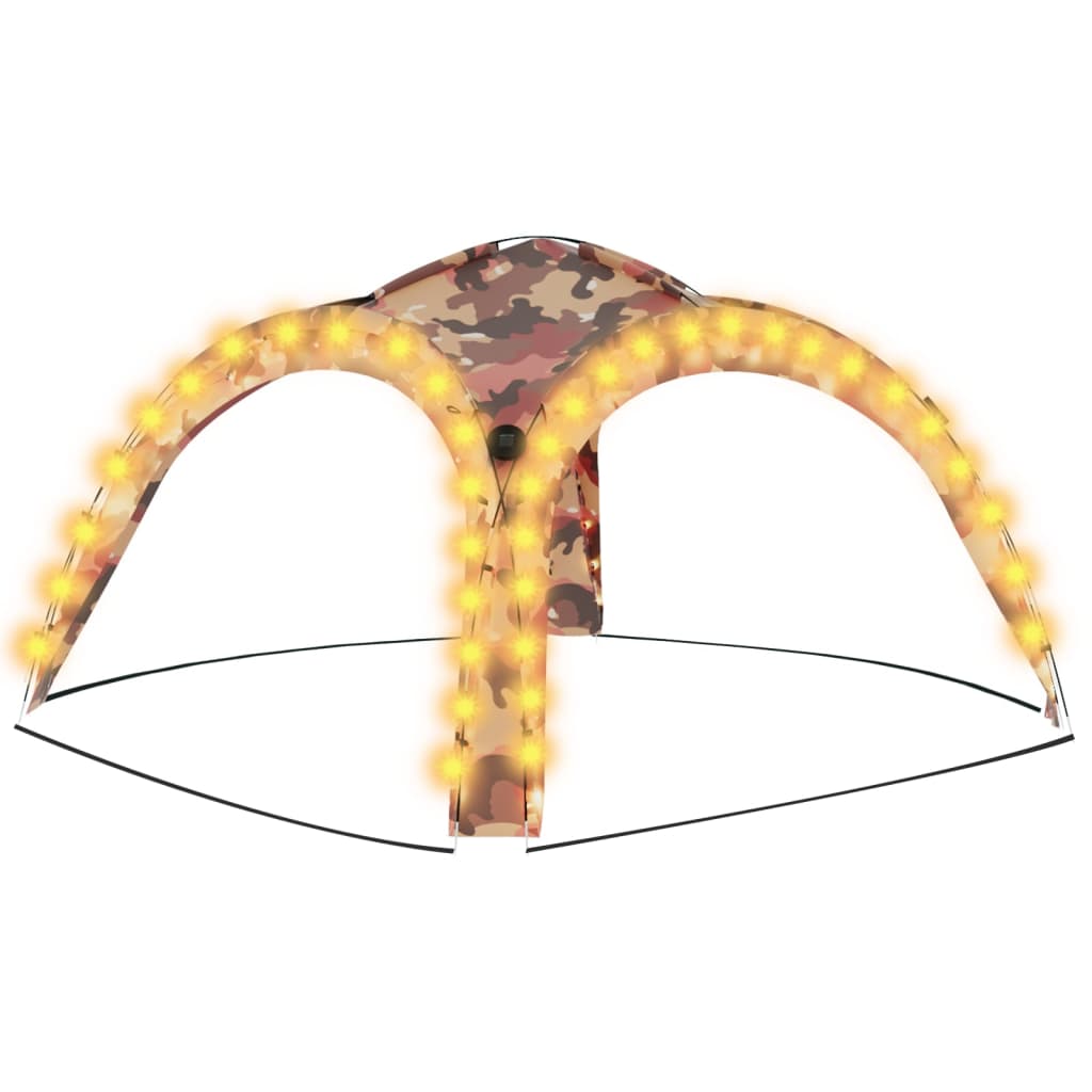 vidaXL Carpa de Celebraciones con LED y 4 Paredes 3,6x3,6x2,3m Tienda Color Amarillo, Verde, Azul y mas