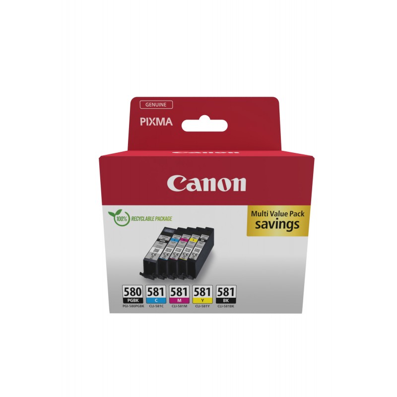 Canon - 2078C008 cartucho de tinta 5 pieza(s) Original Negro, Cian, Magenta, Amarillo 2078C008