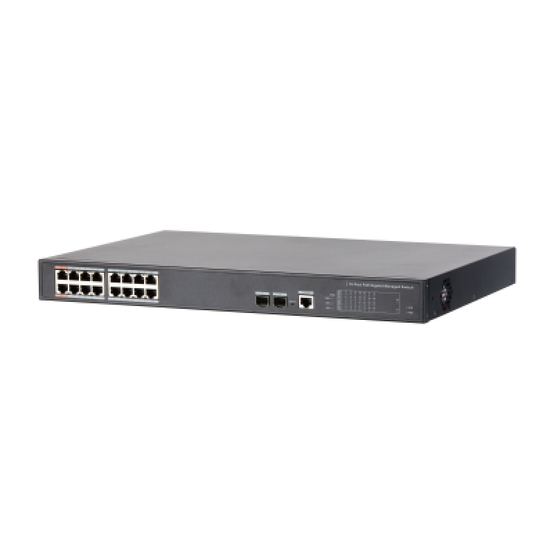 Dahua - Dh-pfs4218-16gt-240 - Switch Poe 16 Puertos Gigabit + 2 Sfp Uplink Gigabit 240w 802.3at Manejable Layer 2
