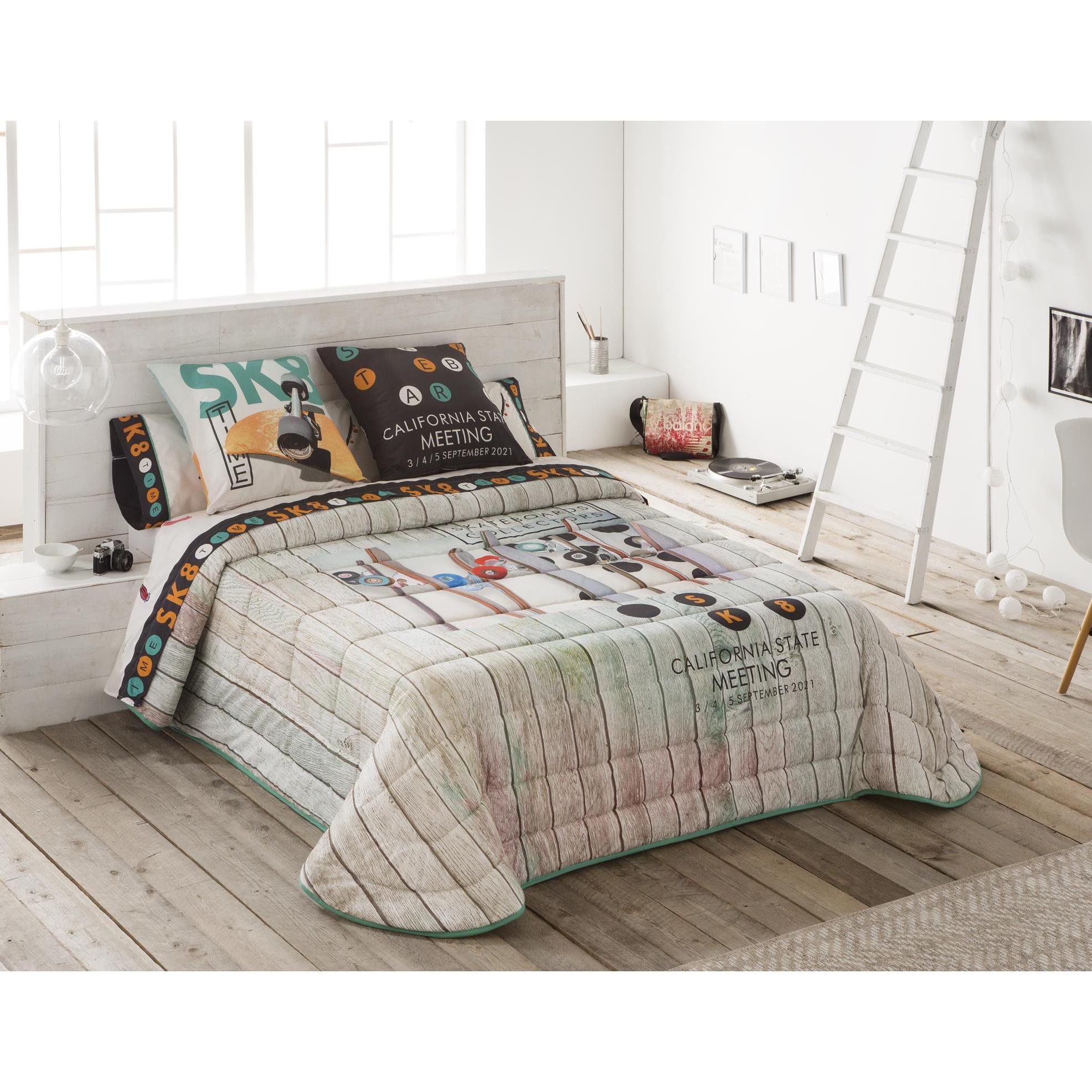 JVR - Colcha Bouti modelo SKATE  - Tejido 100% Algodón - Estampado digital - Cama 80/90/105/135/150 - Fabricado en España